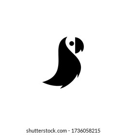 parrot logo icon design with simple line art style