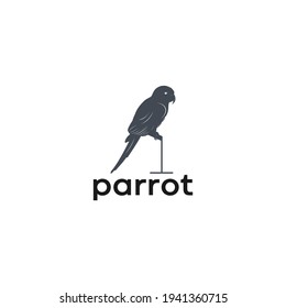 parrot logo with parrot illustration