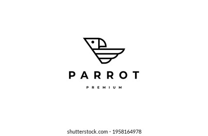 Parrot Logo Monogram Design Vektor
