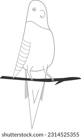 Parrot logo on a twig. Parrot logo on a white background.