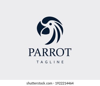 parrot logo simple creative bird logo emblem logo black vecktor