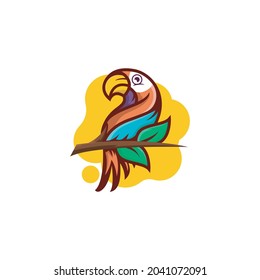 Parrot logo template premium vektor