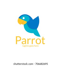 Parrot logotype. Easy to change color, size and text. 