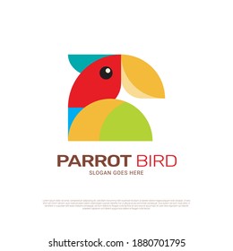 Parrot love bird logo icon symbol design