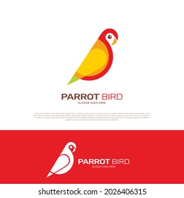 Parrot love bird logo icon symbol design