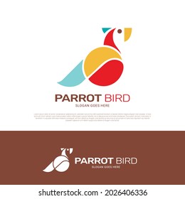 Parrot love bird logo icon symbol design