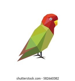 Parrot low poly design isolated on white background