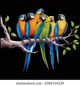 Parrot Macaw Colorful Flying Birds