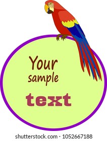 Parrot macaw with a field for your text