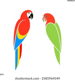 Parrot macaw logo. Isolated parrot on white background. lovebird parrot