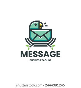 parrot mail vector logo design