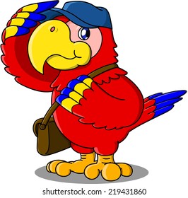 Parrot mailman cartoon.