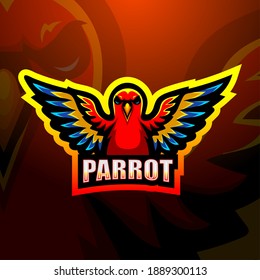 Parrot mascot esport logo design