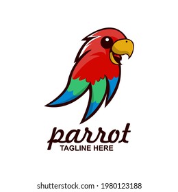 Parrot mascot logo design vector illustration. parrot symbol icon.