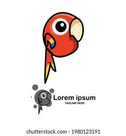 Parrot Maskottlogo Design, Vektorgrafik. Papageiensymbol.