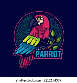 the parrot mascot logo vector illustration