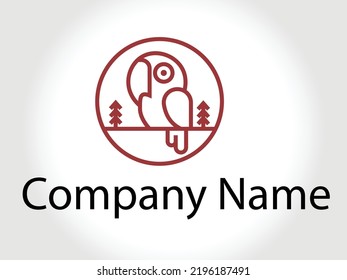 parrot minimalist business logo design template.vector parrot icon design