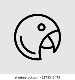 Parrot Minimalist Logo Design, Tatto Design, Flat Symbol