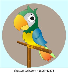 loro con plumas multicolores en una perca