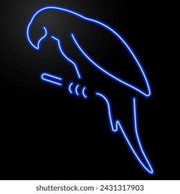 parrot neon sign, modern glowing banner design, colorful modern design trend on black background. Vector illustration.