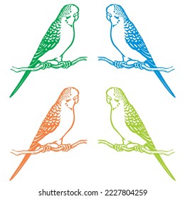 Loro En Una Ilustración Del Vector De Rama
