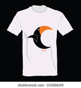parrot on t-shirt cartoon vector illustration