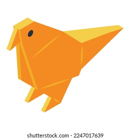 Parrot origami icon isometric vector. Paper animal. Logo bird