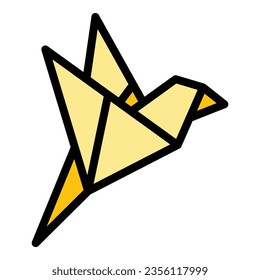 Parrot origami icon outline vector. Geometric animal. Art creative color flat