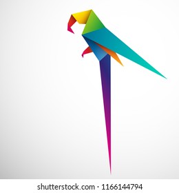 parrot origami vector