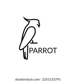 Parrot outline art logo design