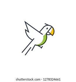 Parrot Outline Logo Vector Template