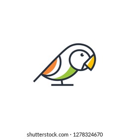 parrot outline logo vector template