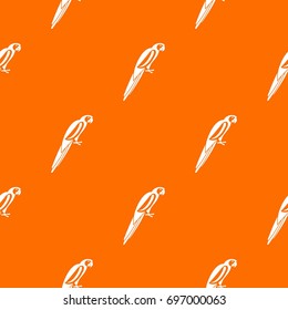 Parrot pattern repeat seamless in orange color for any design. Vector geometric illustration