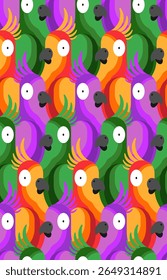 Parrot pattern seamless. popinjay background. Ornament of kids fabric