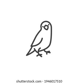 Papageienzeilensymbol. lineares Stilzeichen für mobiles Konzept und Webdesign. Papageienvogel-Umriss-Vektorsymbol. Symbol, Logo-Abbildung. Vektorgrafik