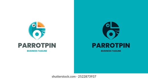 parrot pin location logo vector