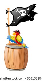 Parrot and pirate flag illustration