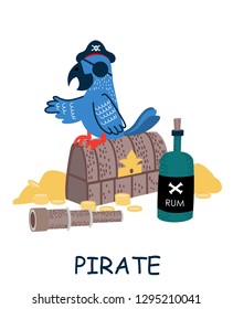 parrot pirate vector