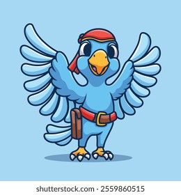 Parrot Pirates Cartoon Logo Design