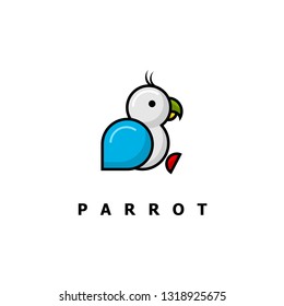 Parrot plus water logo vector