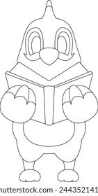Ilustración de arte gráfico del vector animal del libro de lectura del loro
