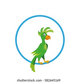 parrot in ring vector illustration