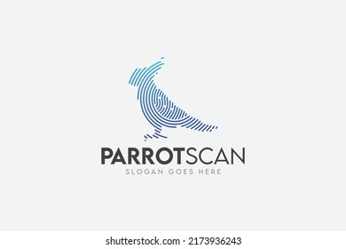 Parrot Scan Technology Logo vector Element. Animal Technology Logo Template