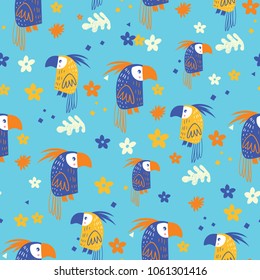 Parrot seamless pattern