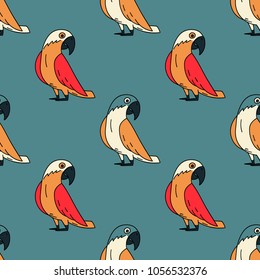 Parrot seamless pattern. Original design for print or digital media.