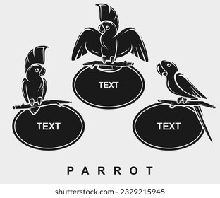 Parrot set. Collection icon parrot. Vector