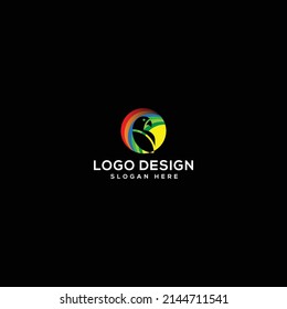 Abstraktes Logo-Design in Papageienform, Vektorgrafik