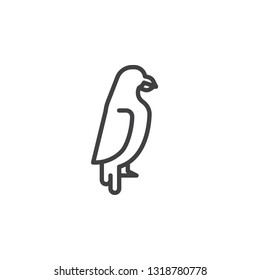 Parrot side view line icon. linear style sign for mobile concept and web design. Parrot sitting outline vector icon. Pet animal symbol, logo illustration. Pixel perfect vector graphics
