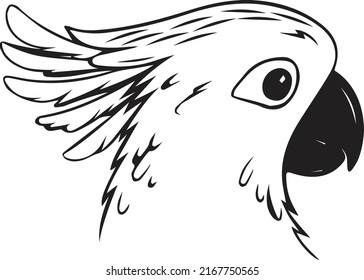 Parrot silhouette isolated on white - vector illustration.