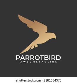 parrot silhouette logo design template
